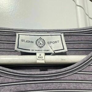 St. John Sport women's long sleeves crewneck stripes muted purple stretchable MP